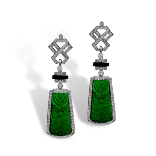 Carved Art Deco Earrings